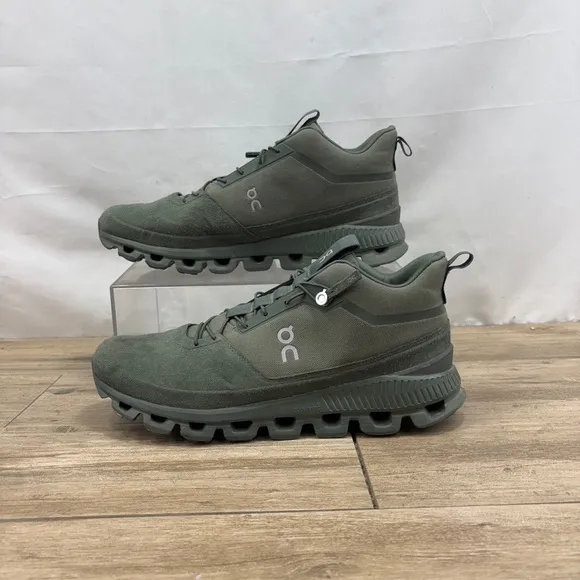 On Cloud Men's Hiking Shoes, Cloudrock Waterproof, Size 12 ,Olive Military Green