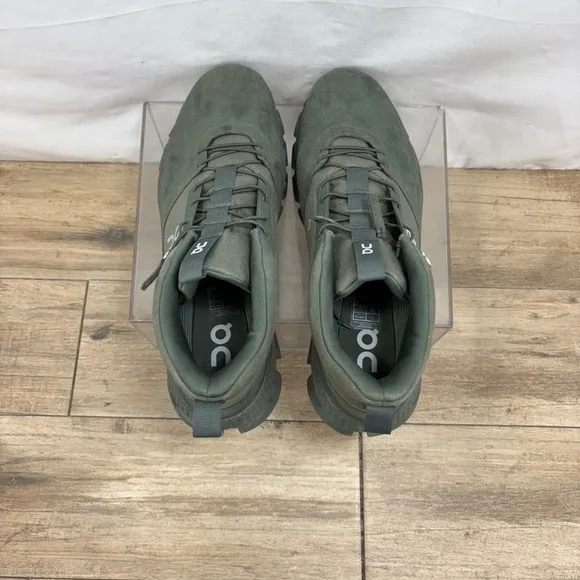 On Cloud Men's Hiking Shoes, Cloudrock Waterproof, Size 12 ,Olive Military Green