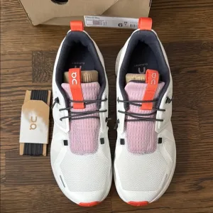 On Running White and Red Sneakers with CloudTec Comfort