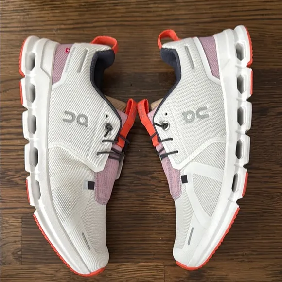 On Running White and Red Sneakers with CloudTec Comfort