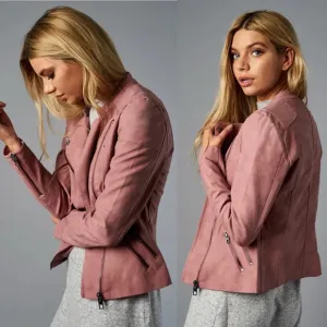 Only Ash Rose Faux Leather Biker Jacket