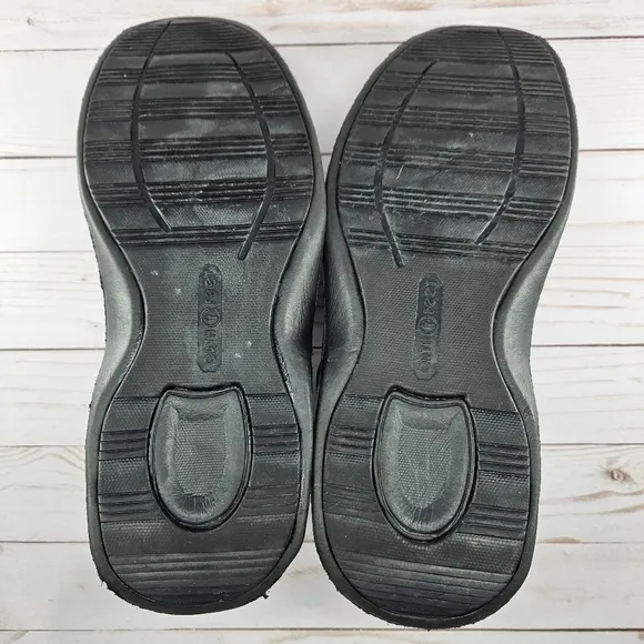 Orthofeet Black Leather Tie-less Loafer Comfort Walking Shoes Mens Size 10‎ 461