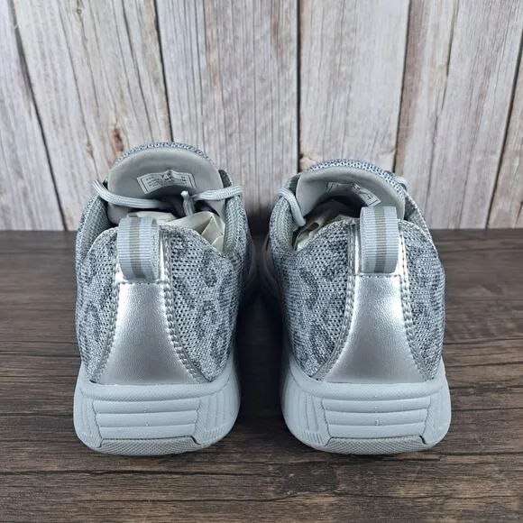 Orthofeet Knit Coral Lace Up Sneaker Women's Sz 7.5 B Gray Leopard (NWOB)