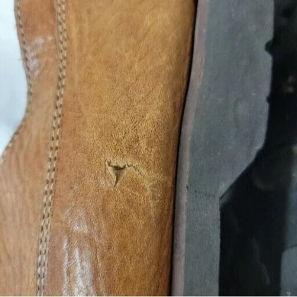 Orvis Size 12  Leather Lace Up Boat Shoes Style LIght Brown OV80208