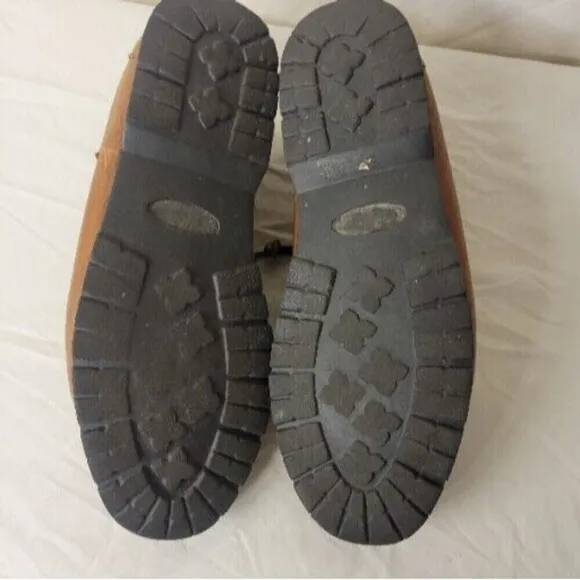 Orvis Size 12  Leather Lace Up Boat Shoes Style LIght Brown OV80208