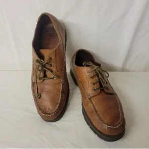 Orvis Size 12  Leather Lace Up Boat Shoes Style LIght Brown OV80208
