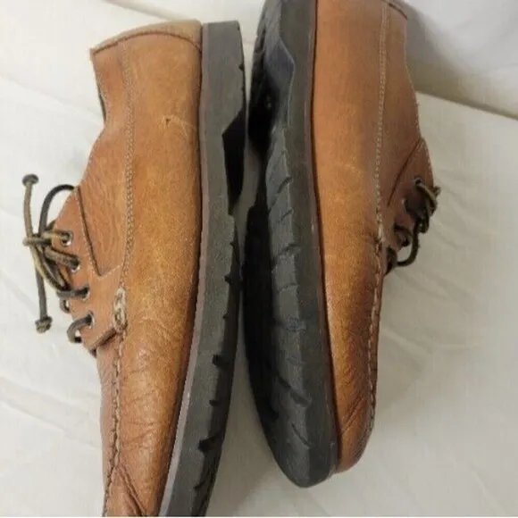 Orvis Size 12  Leather Lace Up Boat Shoes Style LIght Brown OV80208