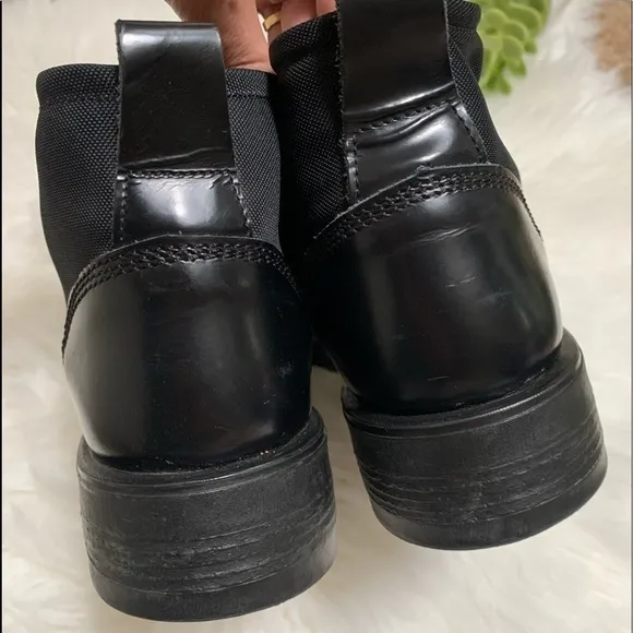 OXS Frank Black Zipper Military Boots Italian