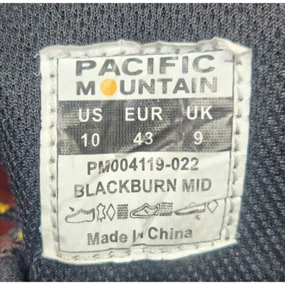 Pacific Mountain Blackburn Mid Men's Size 10 Brown Suede Waterproof Hiking Boots