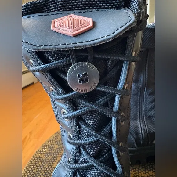 Palladium Black Combat Boots High-Top Design w