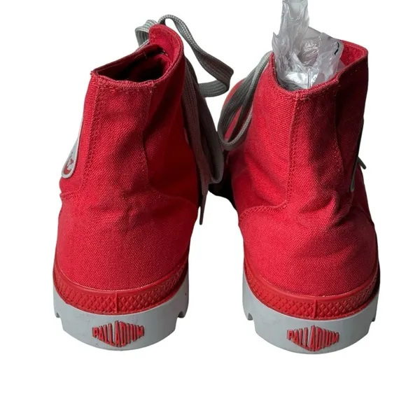 Palladium Boots Size 10 Men's Red Canvas Army Military Lace Up Combat Hip Hop