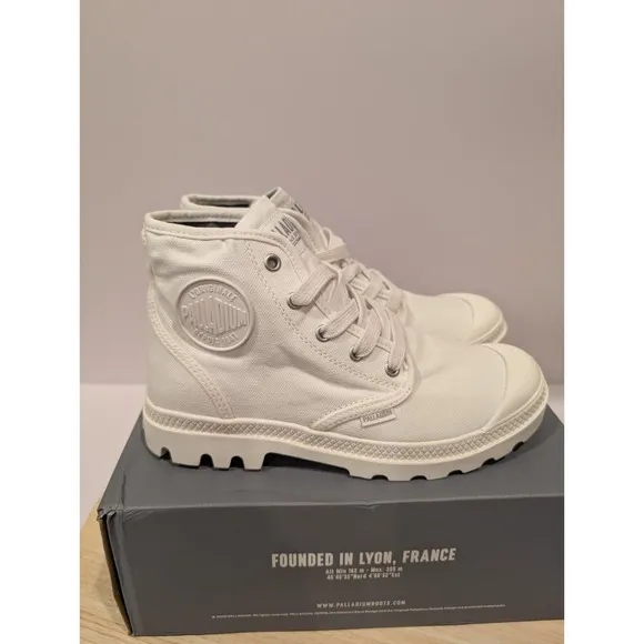 Palladium Pampa HI Sneakers Shoes Boots Canvas Womens Size 7.5 Star White New