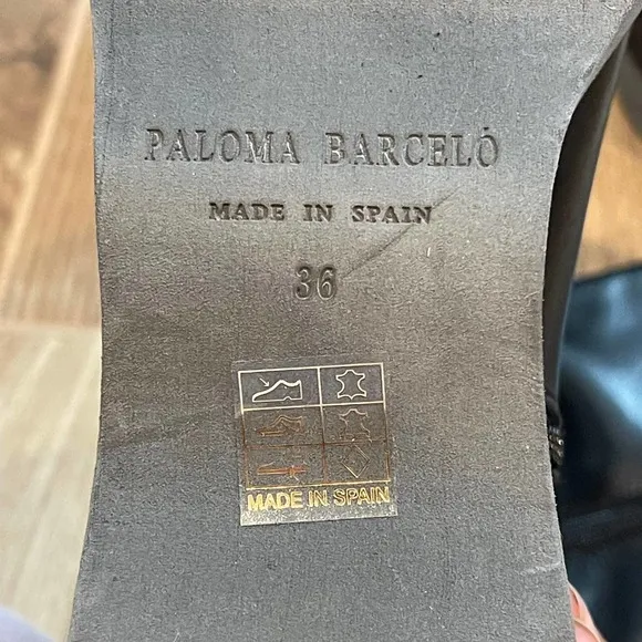 Paloma Barcelo Black Tall Leather Platfrom Boots Women's Size 35 NWOT