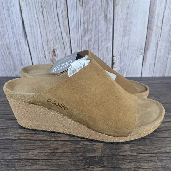 Papillio by Birkenstock Namica Leather Wedge Sandals Women's Sz 9 N Tea (NWT)