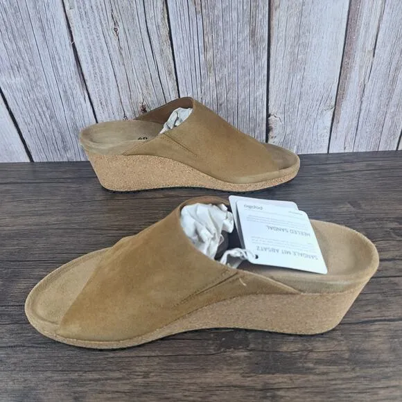 Papillio by Birkenstock Namica Leather Wedge Sandals Women's Sz 9 N Tea (NWT)