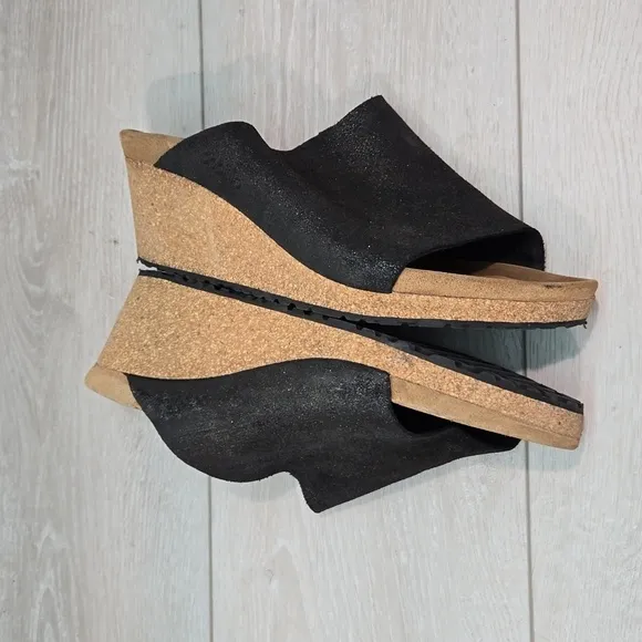 Papillio Womens Namica Comfort Leather Wedge Sandals shoes sz 40/9 Narrow