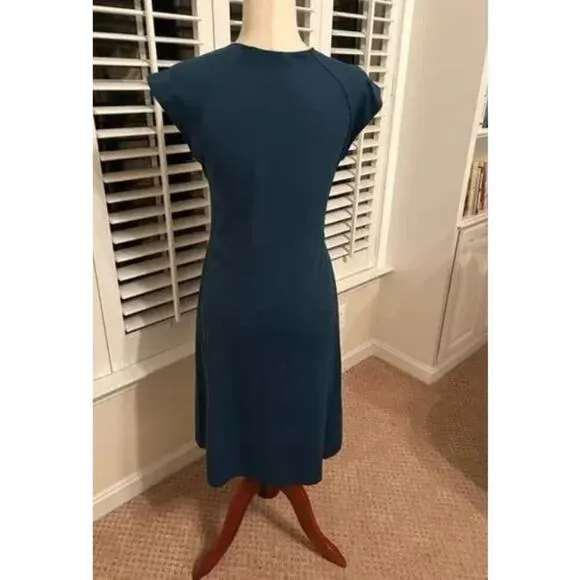 Patagonia sport Dress,  Large VNeck Teal Blue Cap Sleeves