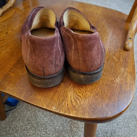 Paul Frederick Made in Italy Burgundy suede slip-on shoes