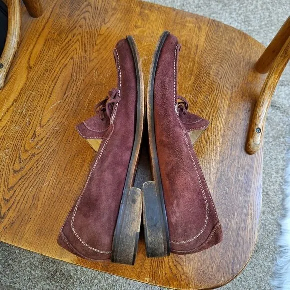Paul Frederick Made in Italy Burgundy suede slip-on shoes
