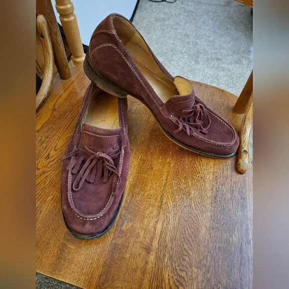 Paul Frederick Made in Italy Burgundy suede slip-on shoes