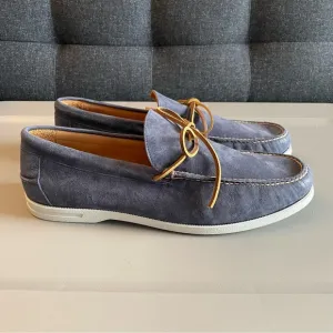 Peter Millar Excursionist Boat Shoes Mens Size 13 M Blue Suede Leather NEW