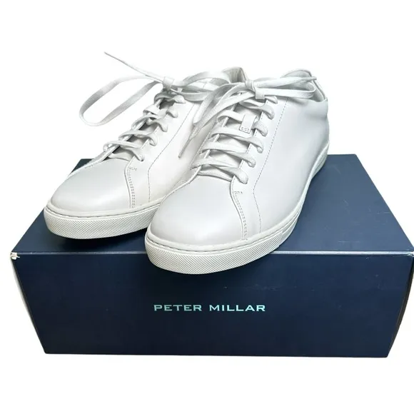 Peter Millar Vantage Lite Sneakers White Mens 11 Golf Casual Shoes New In Box