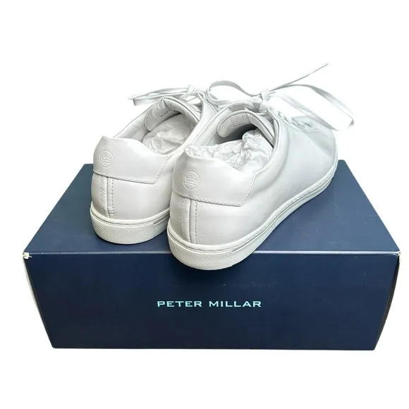 Peter Millar Vantage Lite Sneakers White Mens 9 Golf Casual Shoes New In Box