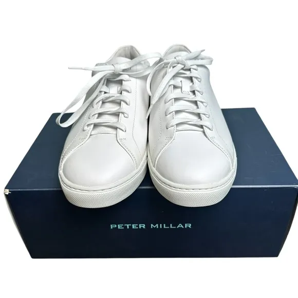 Peter Millar Vantage Lite Sneakers White Mens 9 Golf Casual Shoes New In Box