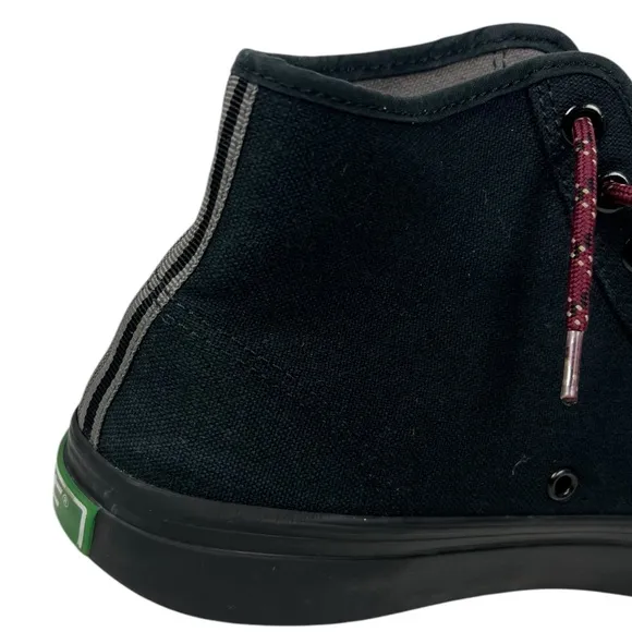 PF Flyers Black Sneakers Hi Top Mens 9.5 Womens 11 Canvas Lace Ups Shoes