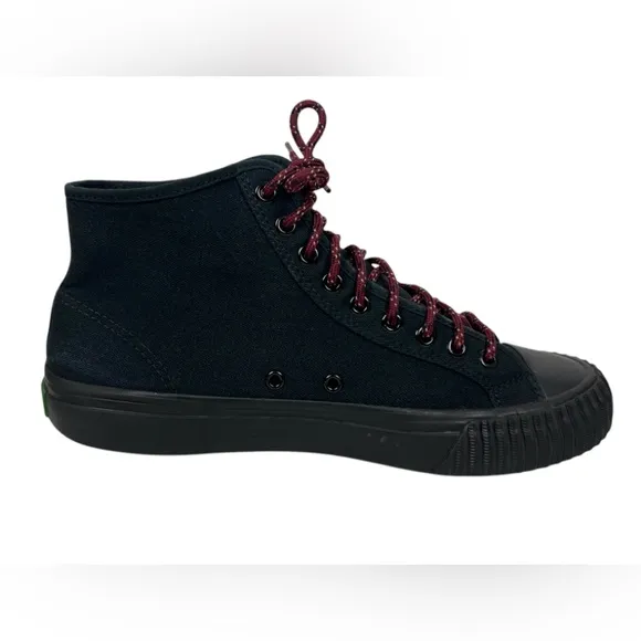 PF Flyers Black Sneakers Hi Top Mens 9.5 Womens 11 Canvas Lace Ups Shoes