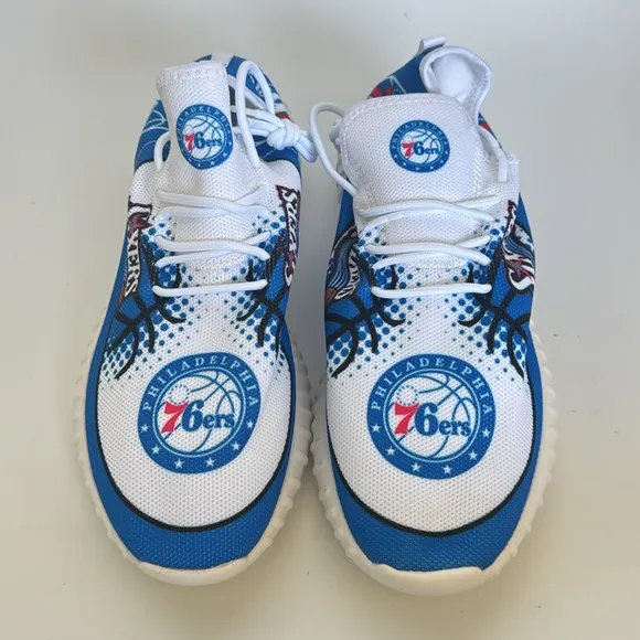 Philadelphia 76ers Blue and White canvas Sneakers 13