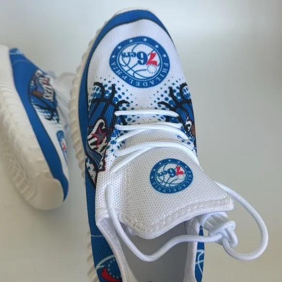 Philadelphia 76ers Blue and White canvas Sneakers 13