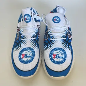 Philadelphia 76ers Blue and White canvas Sneakers 13