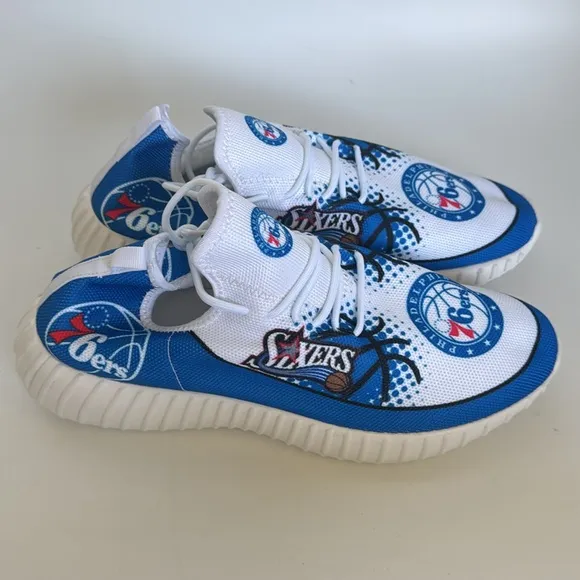 Philadelphia 76ers Blue and White canvas Sneakers 13