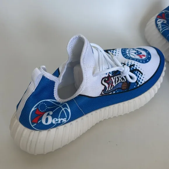 Philadelphia 76ers Blue and White canvas Sneakers 13