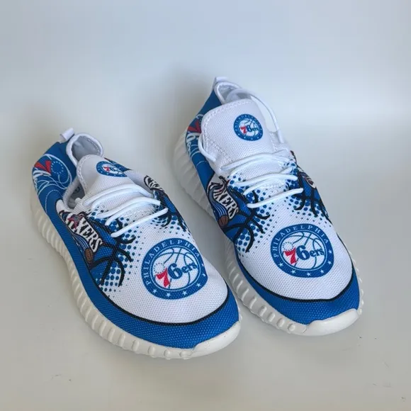 Philadelphia 76ers Blue and White canvas Sneakers 13