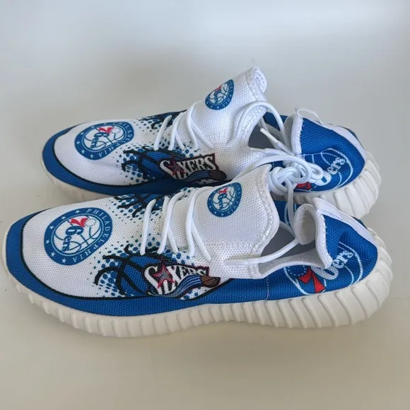 Philadelphia 76ers Blue and White canvas Sneakers 13