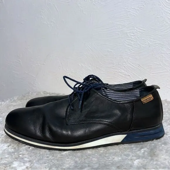 PIKOLINOS MENS OXFORD LEATHER SHOES Size 42 US 9 Black CASUAL LACE UP Comfort