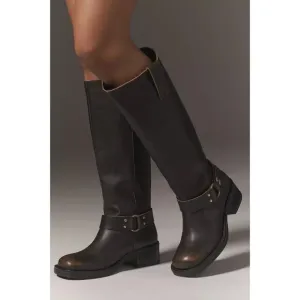 Pilcro Tall Moto Brown Leather Boots 41