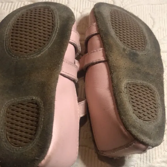 Pink leather spring Easter little love bugs girls Shoes with Bow
