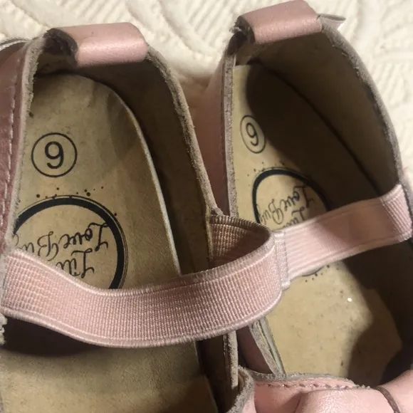 Pink leather spring Easter little love bugs girls Shoes with Bow