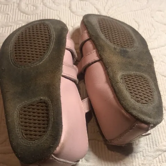 Pink leather spring Easter little love bugs girls Shoes with Bow