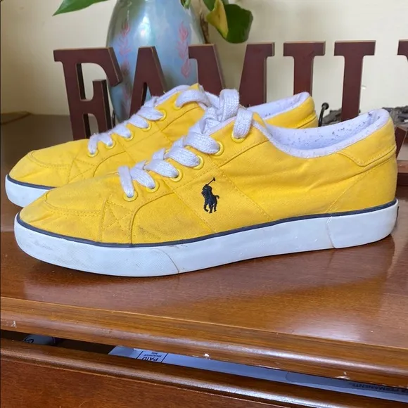 Polo by Ralph Lauren Yellow and White Sneakers