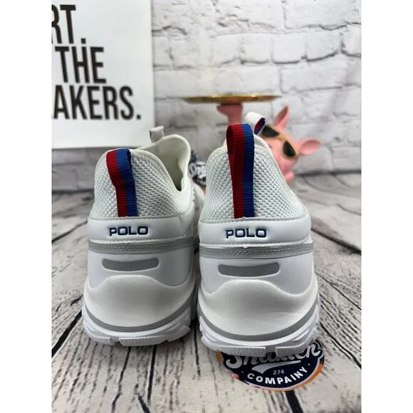 Polo Ralph Lauren 67 Adventure 300LT Shoes Mens 12 White Red Blue Sneakers NEW