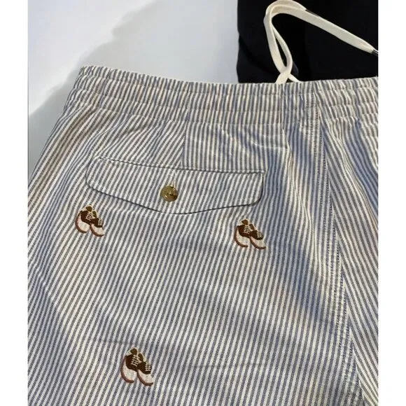 Polo Ralph Lauren Classic Fit Stripe Golf Shorts Elastic Waist Pockets NEW XL