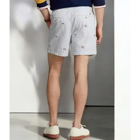 Polo Ralph Lauren Classic Fit Stripe Golf Shorts Elastic Waist Pockets NEW XL