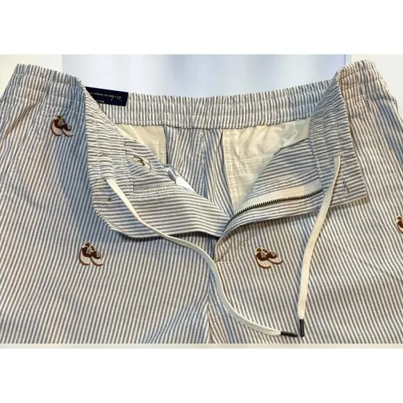 Polo Ralph Lauren Classic Fit Stripe Golf Shorts Elastic Waist Pockets NEW XL