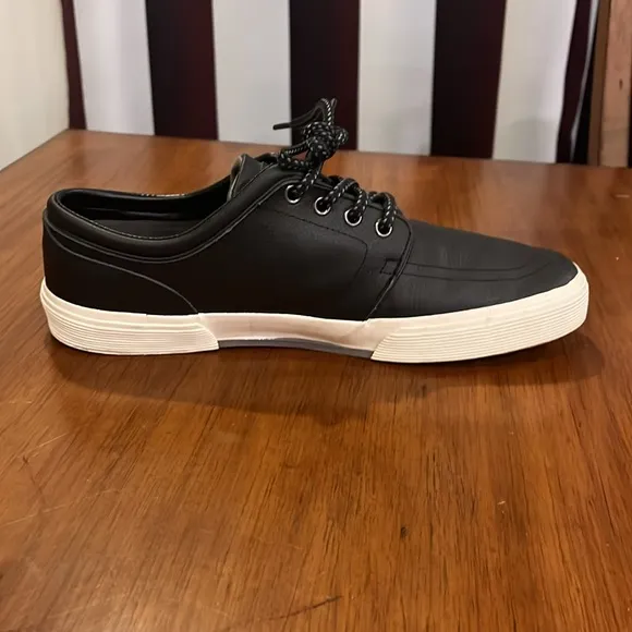 Polo Ralph Lauren Faxon Leather shoes sneakers black Mens Size 11.5