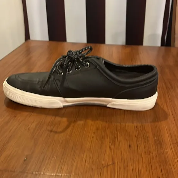 Polo Ralph Lauren Faxon Leather shoes sneakers black Mens Size 11.5