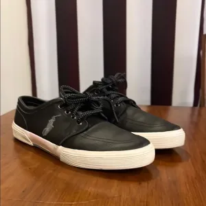 Polo Ralph Lauren Faxon Leather shoes sneakers black Mens Size 11.5